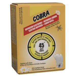 Cobra elektrinis fumigatorius ir skystis (30ml) atbaidantis uodus, 45 naktys